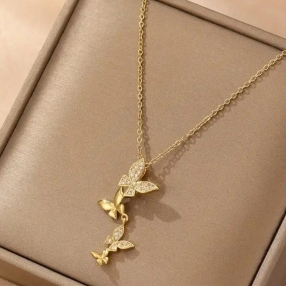 Elegant Stainless Steel Butterfly Necklace